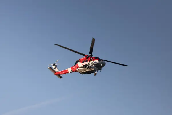 Brand new fire Helicopter Flying over Boulder Colorado responding to the Heil fire.