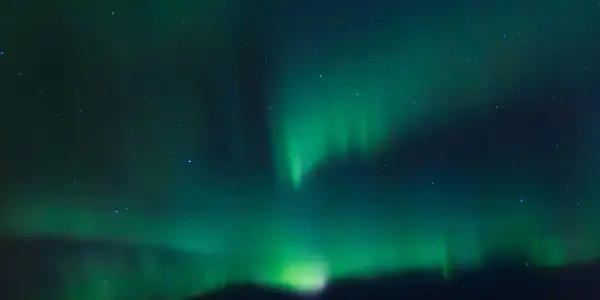 Northern Lights while crossing over Greenland