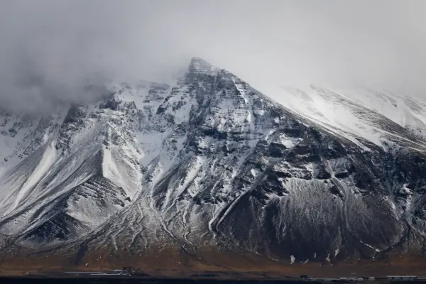 A looming mountain over Reykjavík in Iceland, Named Kambshorn.