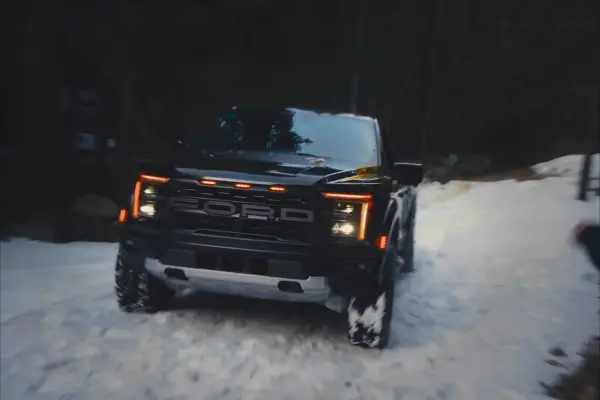 Ford F-150 Driving Through Snow.